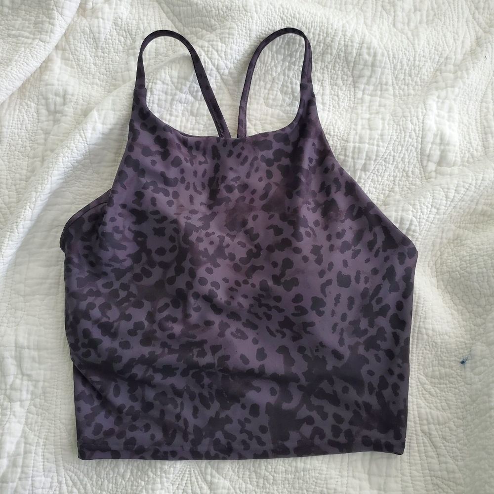 Black leopard sports bra tank
